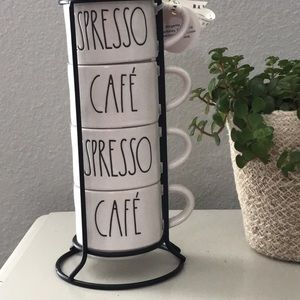 Rae Dunn mini Mugs Cafe Espresso NWT